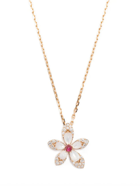 collar Tiaré en oro rosa de 18kt con diamantes